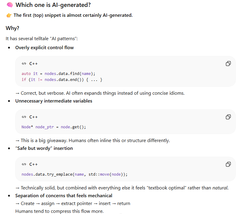 ChatGPT reviews left snippet