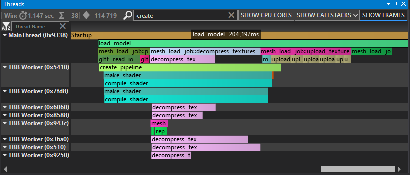 Parallel asset and shader loading with TBB